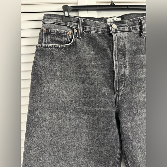 Agolde Wide Leg Baggy Jeans Black Denim Women’s 32х30 12 Opening - Picture 3 of 15